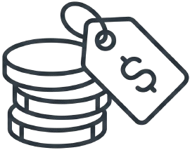 Coins and price tag icon