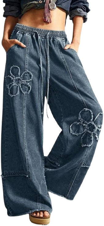 Boho Fringe Wide Leg Jeans