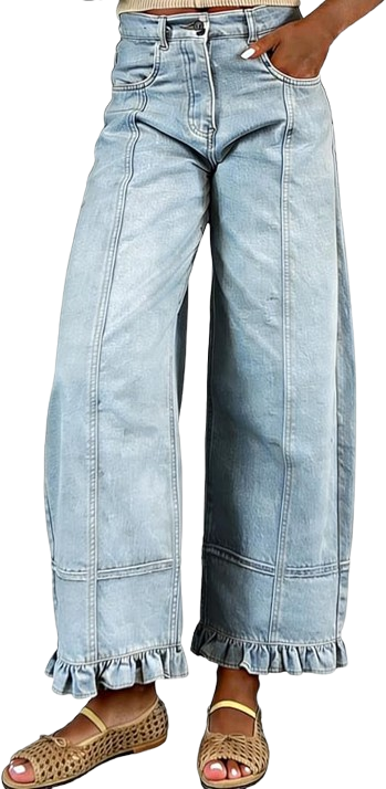 Patchwork Barrel Boyfriend Jeans
