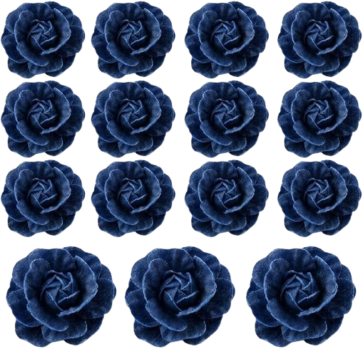 15 Pcs Denim and Flower Brooches